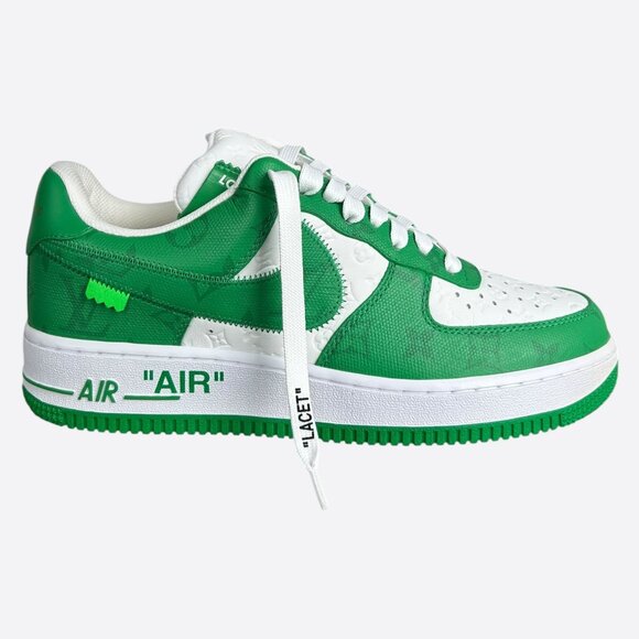 Louis Vuitton Nike Green & White Monogram Air Force 1 - Picture 1 of 8